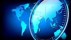 stock-footage-computer-rendered-world-map-animation-for-news-tv-channel-with-transparent-clock
