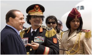 Gaddafi with Silvio
